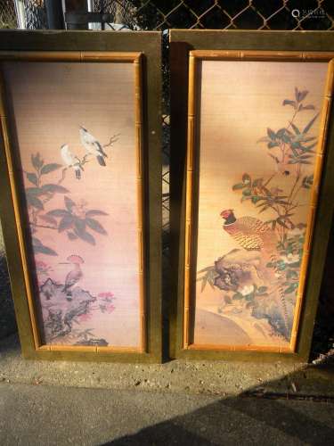 Pair of Antique Chinese Painting Framed