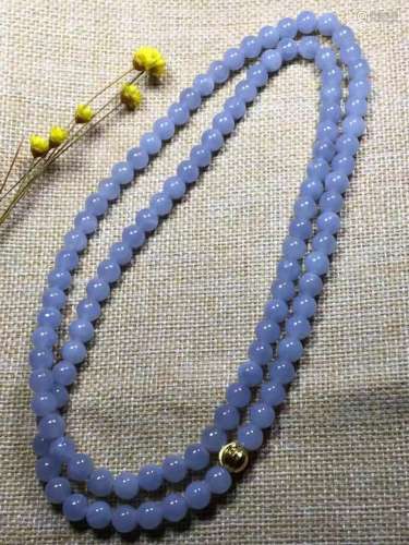 Natural Purple Jadeite Bead Necklace
