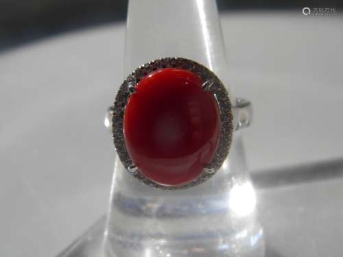 Natural Red Coral Ring