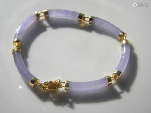 Vintage Chinese Natural Purple Jadeite Bracelet