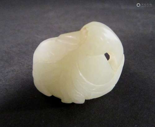 ANTIQUE CHINESE NEPHRITE WHITE JADE GOOSE