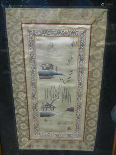 Antique Chinese Embroidery Framed