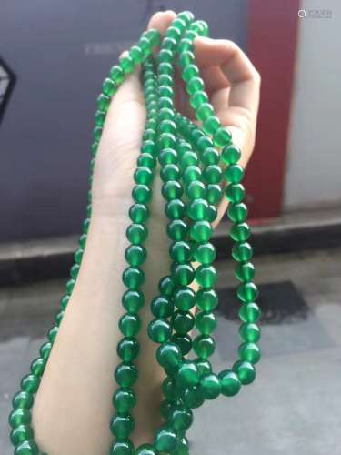 Natural Green Long Necklace