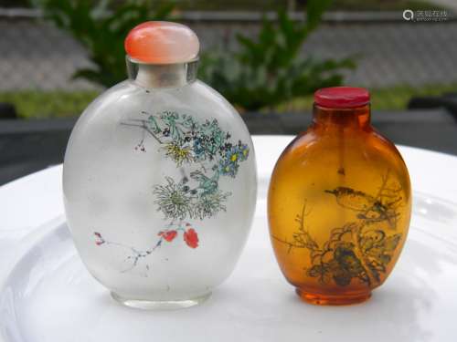Two Antique Chinese Inner Painting Snuff Bottle