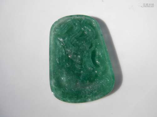 Natural Green Jadeite Phoenix Pendant