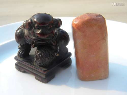 Two Antique Chinese Chop Stamps