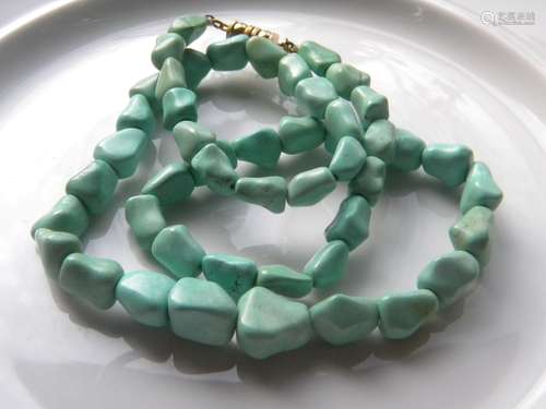 Antique Chinese Natural Turquoise Necklace