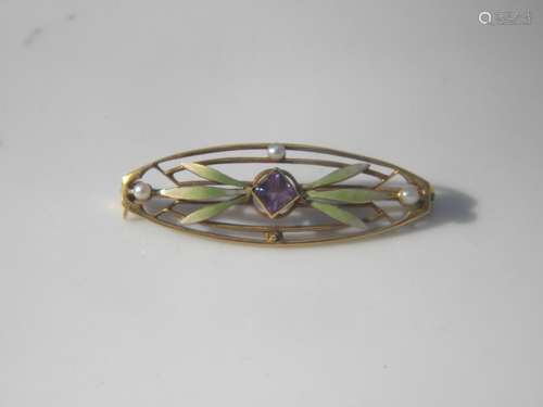 Antique 14K Gold Brooch Pin