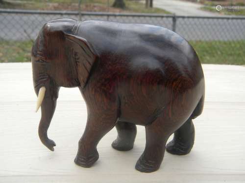 Antique Rosewood Elephant Statue
