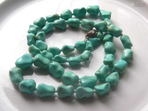 Antique Chinese Natural Turquoise Necklace