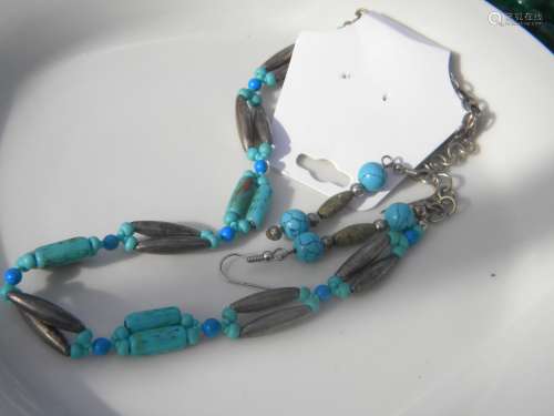 Vintage Turquoise Necklace and Earrings