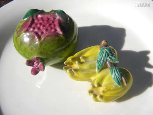 Pair of Antique Chinese Porcelin Fruits