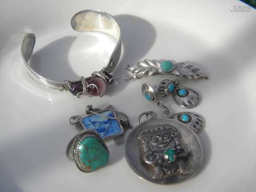 Group of Turquoise and Sterling Jewelry