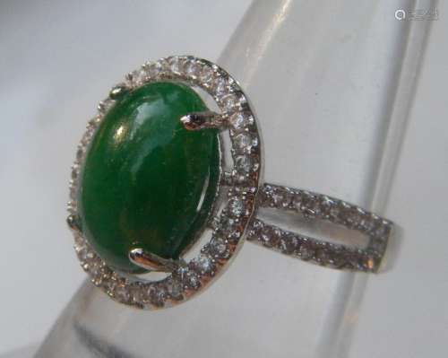 Natural Green Jadeite Ring