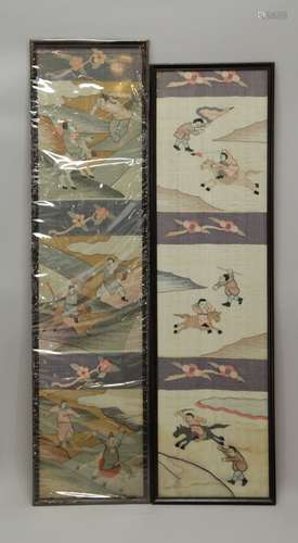 Pair of Chinese Kesi Panels