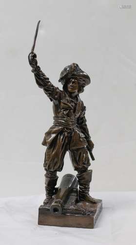 European Military Bronze Figure