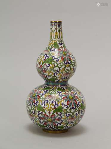 Chinese Cloisonne Gourd Shape Vase