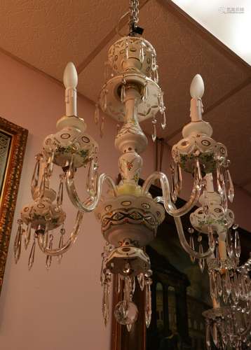 Bohemian 1950s Overlaid 5 Lights Chandelier