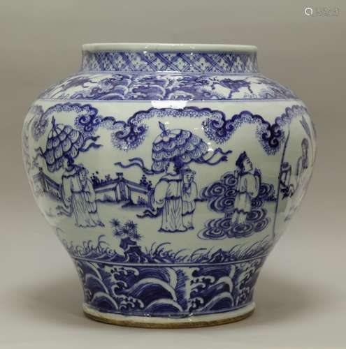 Chinese Blue/White Porcelain Brush Pot