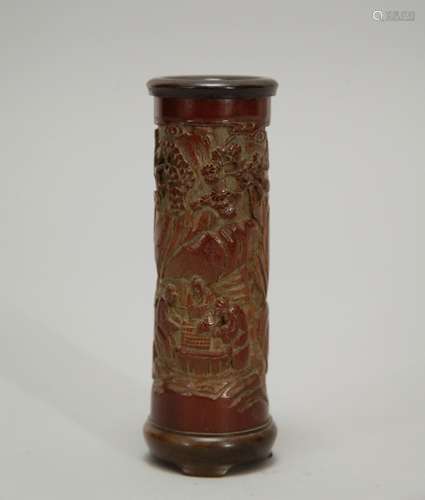 19th C. Chinese Bamboo Brush Pot