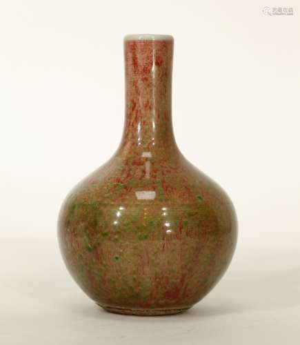 Chinese Peach Bloom Glazed Porcelain Vase