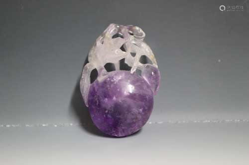 Chinese Amethyst Pendant, Open Work