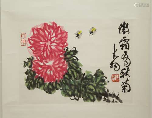 Chinese Ink/Color Scroll Painting, Signed