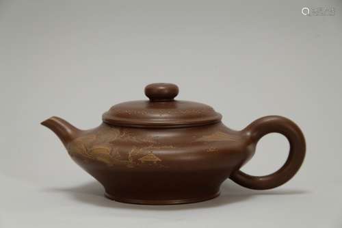 Chinese Yixing Zisha Teapot, Marked