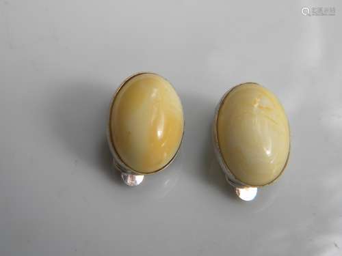 Pair of Natural Baltic Amber Earrings