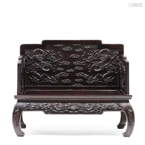 A SMALL ZITAN THRONE CHAIR, QING DYNASTY