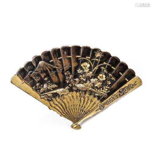 A JAPANESE BRONZE FAN