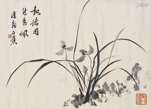 A CHINESE PAINTING OF FLORAL MOTIF, AFTER BAI JIAO
