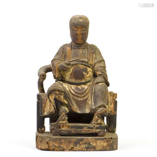 A GILT-WOOD STATUE, 19TH CENTURY