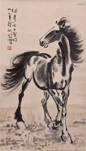 A CHINESE SCROLL PAINTING, AFTER XU BEIHONG