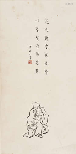 A CHINESE SCROLL PAINTING OF FIGURAL MOTIF