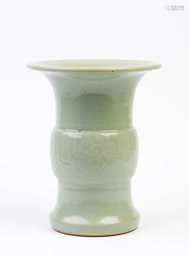 A LARGE CELADON GU VESSEL