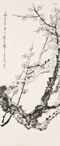 A CHINESE SCROLL PAINTING OF PLUM MOTIF, AFTER TANG SHIRAO