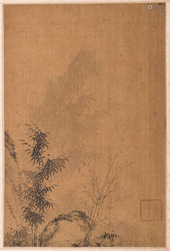 A CHINESE PAINTING OF BAMBOO MOTIF