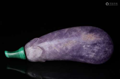 An amethyst eggplant form snuff bottle,19th c.,