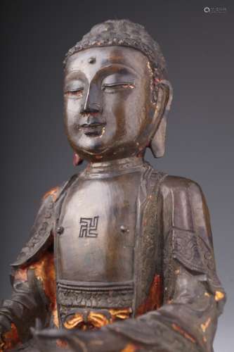 A Chinese Gilt bronze Buddha. Ming dynasty