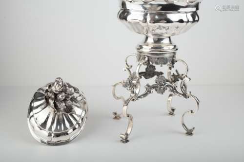 An antique Spanish silver tureen, Louis XV style,