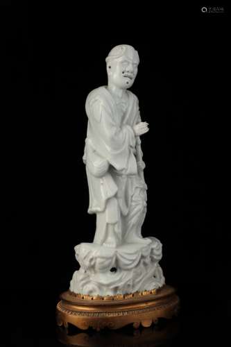 White glazed figure of Li Tieguai, Republic