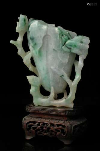 A jadeite 'Cabbage' brushwasher, 19/20th c.,