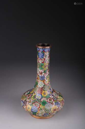 A Chinese gilt cloisonne enamel vase, Qing,