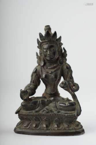 Small bronze figure of Maitrey 17th/ 18th