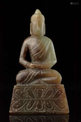 A rare Chinese jade Dhyana mudra Buddha - Liao Dy.