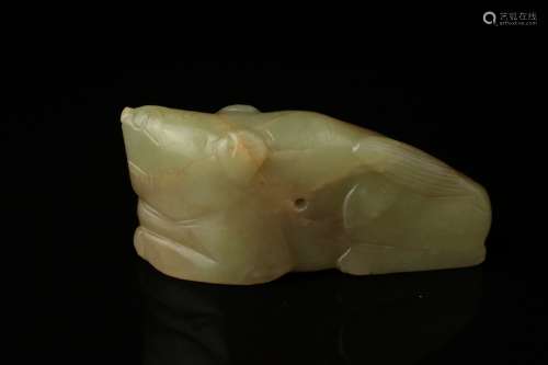 A yellow jade mythical beast, Ming dynasty,