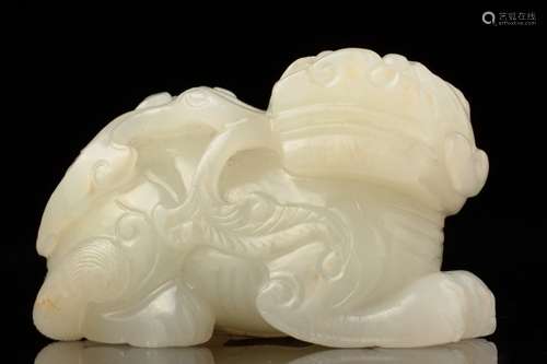 White Jade Mythical Beast, Qing Dynasty,17/18th c.