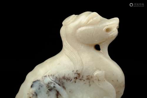 Celadon Jade Mythical Beast, Ming Dynasty,