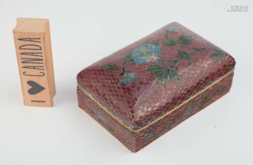 A plique-a-jour enamel box, 20th c.,